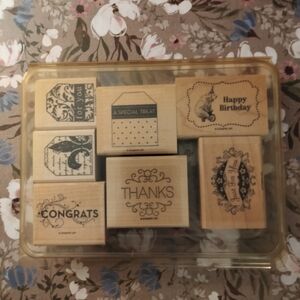 Stampin' Up! Wooden Stamp Set - Black and Brown
